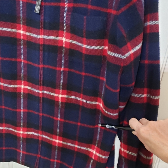 LAUREN RALPH LAUREN Wool 100% Pure Plaid Shacket Jacket Full Zip Large R… - Picture 15 of 16